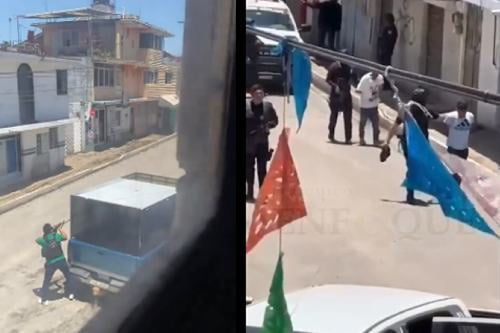 Videos:Balacera en calles de Xoxtla, Puebla sorprende a vecinos